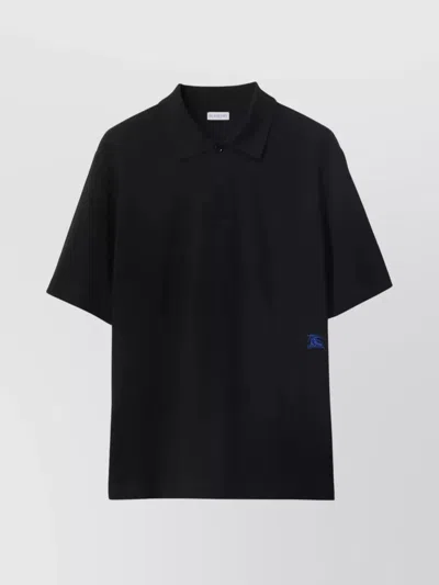 Burberry Regular Fit Shirt With Collar And Short Sleeves In Black