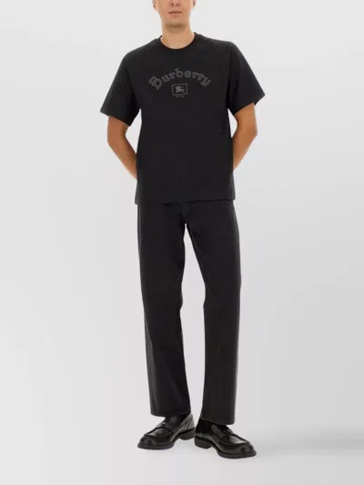 Burberry Regular Fit Short Sleeve Crew Neck T-shirt In Black