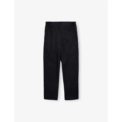 Burberry Kids' Midnight Blue Regular-fit Straight-leg Woven Trousers 3-14 In Black