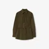 Burberry Regular Fit Striped Cotton Shirt In Juniper/raven