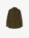 Burberry Regular Fit Striped Cotton Shirt In Juniper/raven