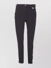 Burberry Regular Fit Trousers With Button On Cuffs In Black