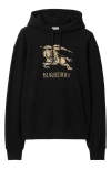 Burberry Men Black Hoodie With Drawstring Hood And Ekd Print And Logo Lettering On The Front In Cott In Black