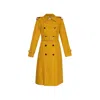 Burberry Relaxed Double-breasted Trench Coat With Buckle Belt In Yellow