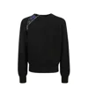 Burberry Wool Pullover With Decorative Zip In Black