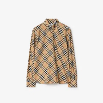 BURBERRY BURBERRY RELAXED FIT CHECK COTTON FLANNEL SHIRT