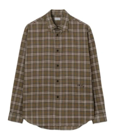 Burberry Relaxed Fit Check Cotton Shirt In Brown