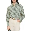 Burberry Relaxed Fit Check Cotton Shirt In Green