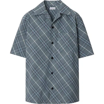 Burberry Relaxed Fit Check Cotton Shirt In Pewter
