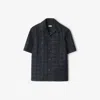 Burberry Mens Spread-collar Cotton Denim Shirt Indigo Ip Check Xs