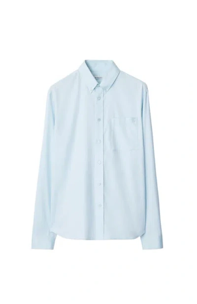 Burberry Relaxed Fit Cotton Oxford Shirt In Neptune/chalk
