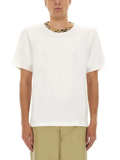 Burberry Relaxed-fit Cotton T-shirt With Round Neckline In White