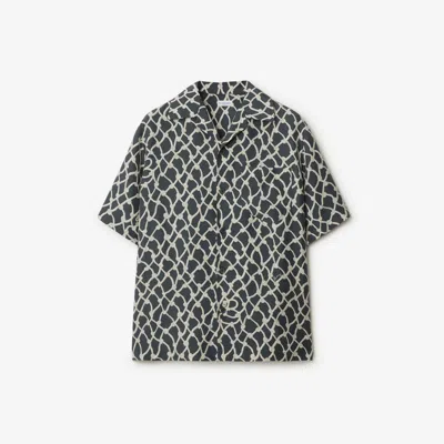 Burberry Relaxed Fit Knot Silk Shirt In Magnet