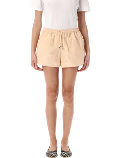 Burberry Relaxed Fit Nylon And Cotton Active Shorts In Neutral