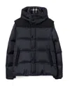 Burberry Detachable-sleeve Puffer Jacket In Blue