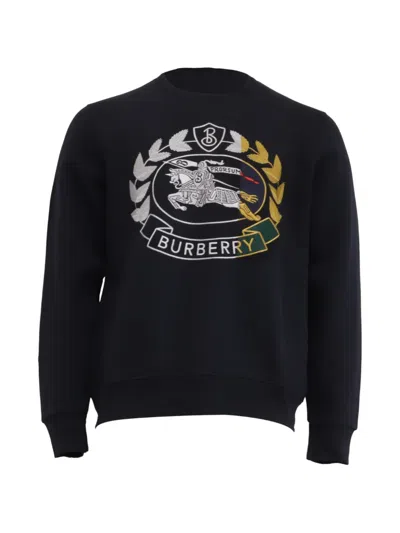 Pre-owned Burberry Renshaw Embroidered Sweatshirt In Black