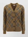Burberry Check Pattern Ribbed Cardigan