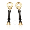 BURBERRY BURBERRY RESIN AND GOLD-PLATED HOOF DROP EARRINGS IN BLACK / LIGHT GOLD