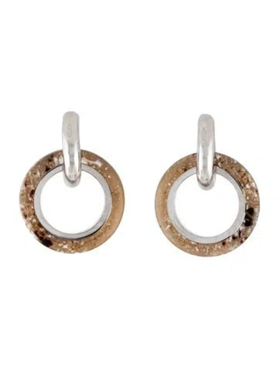 Pre-owned Burberry Resin Double Grommet Drop Earrings In Multicolor