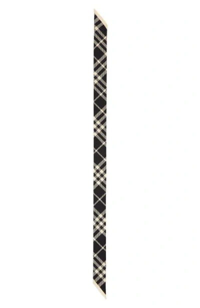 Burberry Reverse Check Silk Twilly Scarf In Black/ Calico Ip Chk