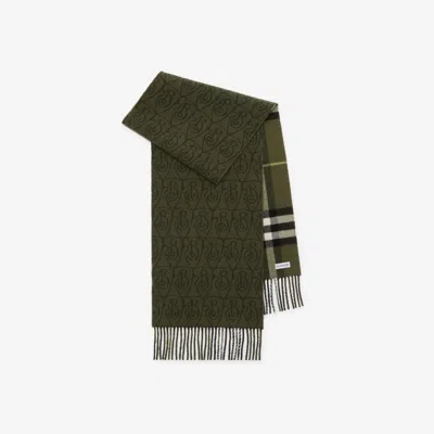 BURBERRY BURBERRY REVERSIBLE B SHIELD CASHMERE SCARF