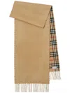 BURBERRY REVERSIBLE BEIGE CASHMERE SCARF FOR WOMEN