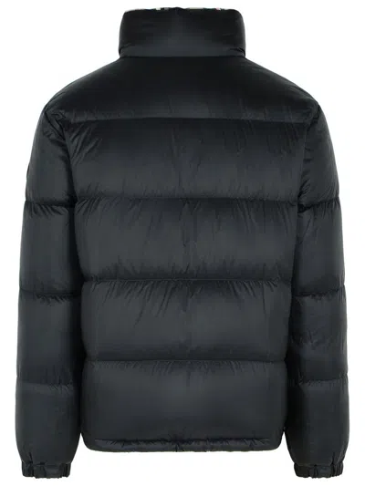 Burberry Reversible Beige Polyester 'snowdon' Down Jacket In Black