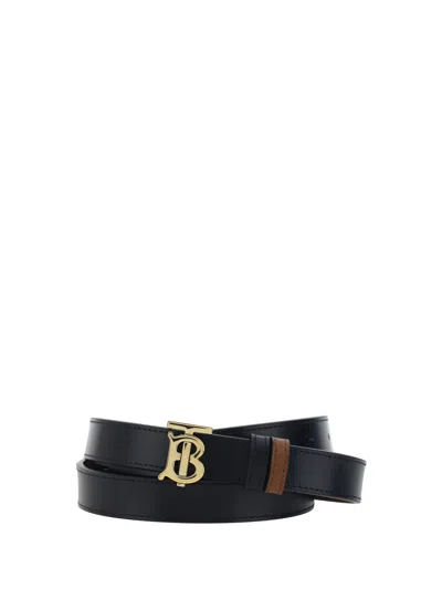 Burberry Reversible Belt In Black / Tan / Gold