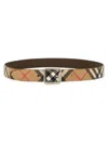 Burberry Printed E-canvas Reversibile Belt In Brown