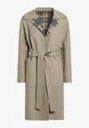 Burberry Reversible Belted Wool Coat In Multi