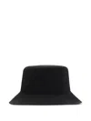 Burberry Stylish Gabardine Bucket Hat Stitching Detail In Black
