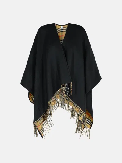 Burberry Reversible Black Wool Cape