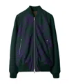 Burberry Check Reversible Bomber Jacket In Black