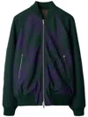 Burberry Check Reversible Bomber Jacket In Brown