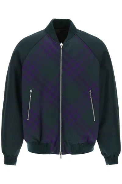 BURBERRY REVERSIBLE BOMBER JACKET IN TECHNO WOOL TWILL FOR MEN