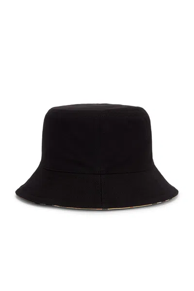 Burberry Reversible Bucket Hat In Black & Sand