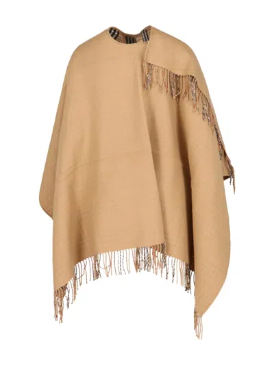 Burberry Reversible Cape In Sand