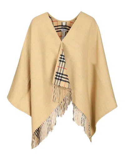 Burberry Reversible Cape In Beige