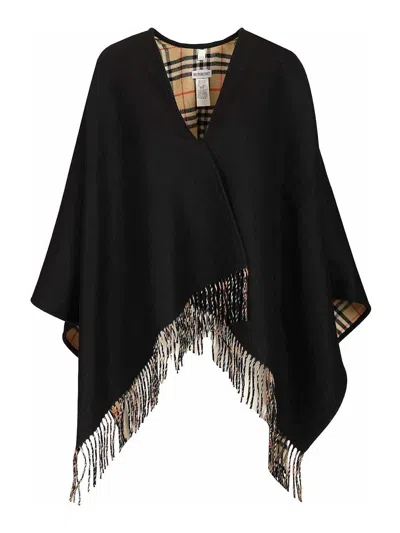 Burberry Reversible Cape In Black