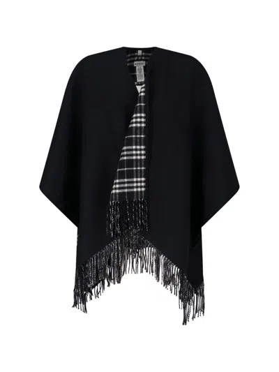 Burberry Reversible Cape Check In Black