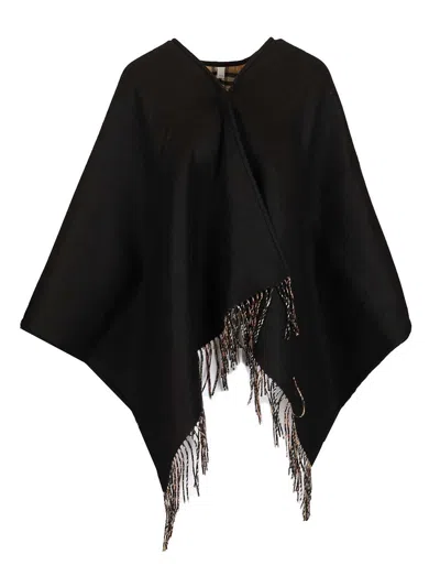 Burberry Reversible Cape Scarves And Foulards Black