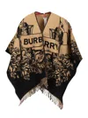 Burberry Reversible Cape Scarves And Foulards Multicolor In Brown