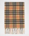 Burberry Reversible Cashmere Knight Stamp And Check Scarf