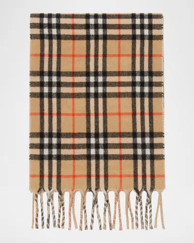 Burberry Reversible Cashmere Knight Stamp And Check Scarf
