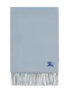 Burberry Cashmere Reversible Ekd Scarf In Blue
