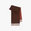 Burberry Cashmere Reversible Ekd Scarf In Brown