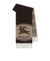 Burberry Reversible Ekd Check Cashmere Scarf In Brown