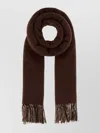 Burberry Reversible Cashmere Scarf Fringe Detail In Brown