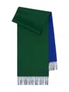 Burberry Cashmere Reversible Ekd Scarf In Green