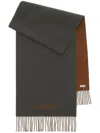 Burberry Reversible Ekd Cashmere Scarf In Grey